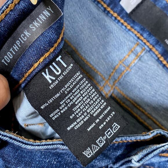 Kut From The Kloth Womens Jeans Blue Denim Mid Rise Toothpick Skinny Stretch 10 - Picture 5 of 11